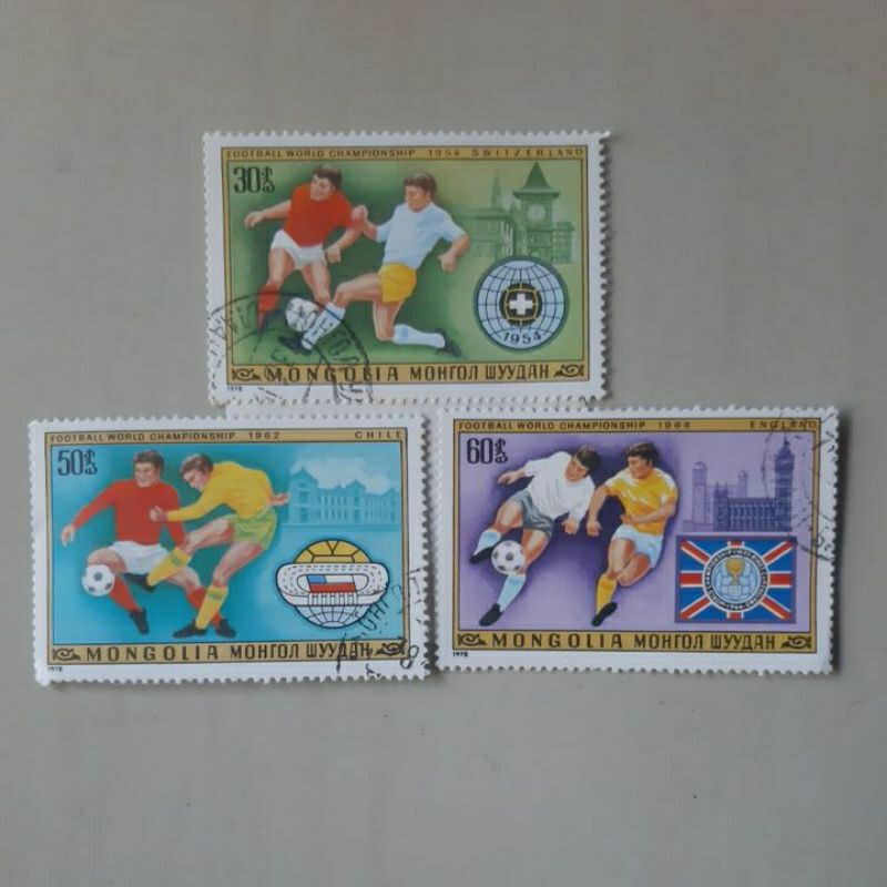 

Perangko Mongolia 1978 World Cup sepak bola set 3 prangko