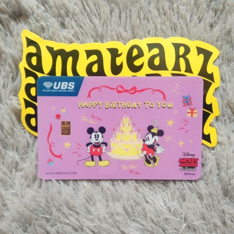LOGAM MULIA UBS MICKEY MOUSE BIRTHDAY 0,1 GRAM FINE GOLD 999,9 %