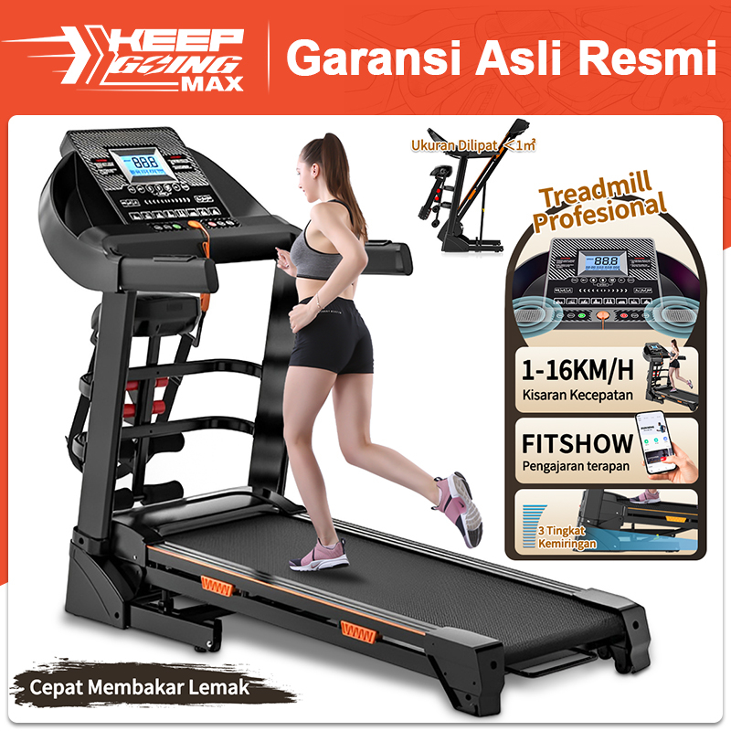 Keep Going Max- Treadmill Elektrik / Peralatan Gym Kokoh dan Tahan Lama / Treadmill Elektrik Serbagu
