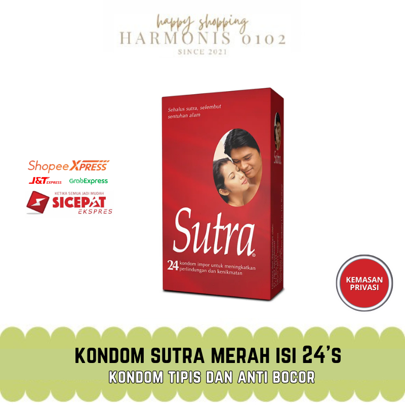 Kondom Sutra Merah isi 24 Pcs - Kondom Tipis Sutra / Kondom Sutra / Alat kontrasepsi / BISA COD