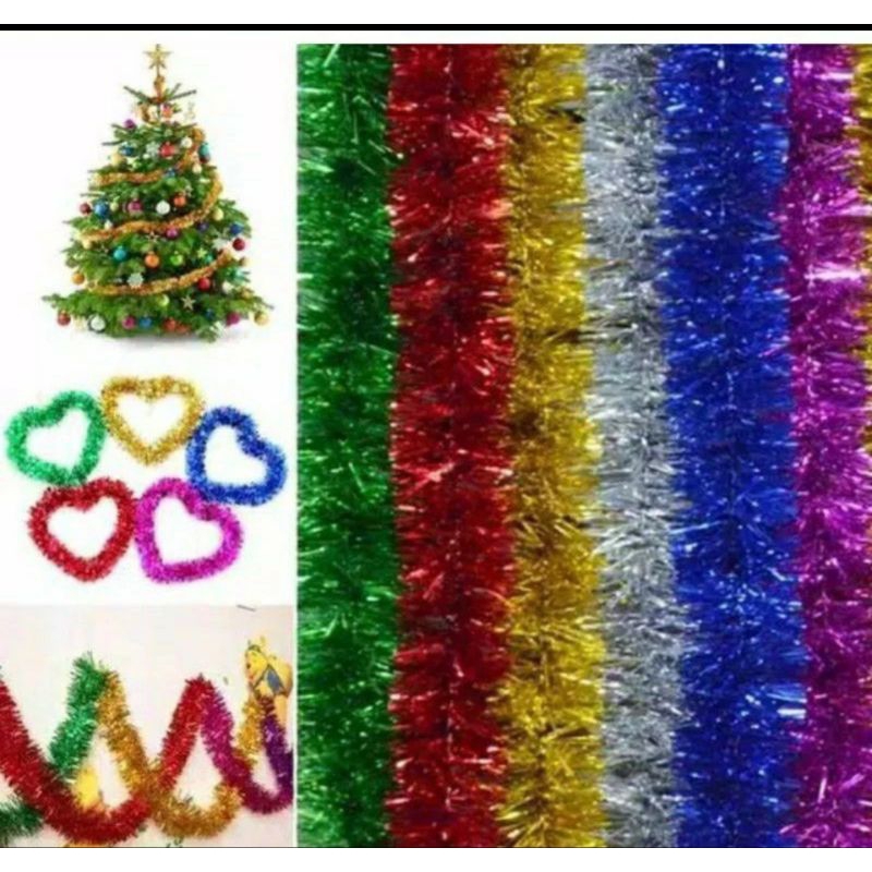 

TINSEL/ SLINGER RUMBAI WARNA WARNI HIASAN PARCEL NATAL MERRY CHRISTMAS HIASAN ULANG TAHUN HIASAN IDUL FITRI 17AGUSTUS KEMERDEKAAN