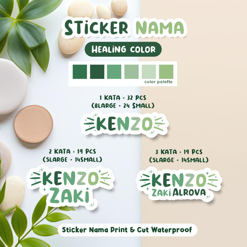 

RK Stiker Nama Waterproof, Label Nama tanpa karakter tumbler, kotak pensil, Print and Cut