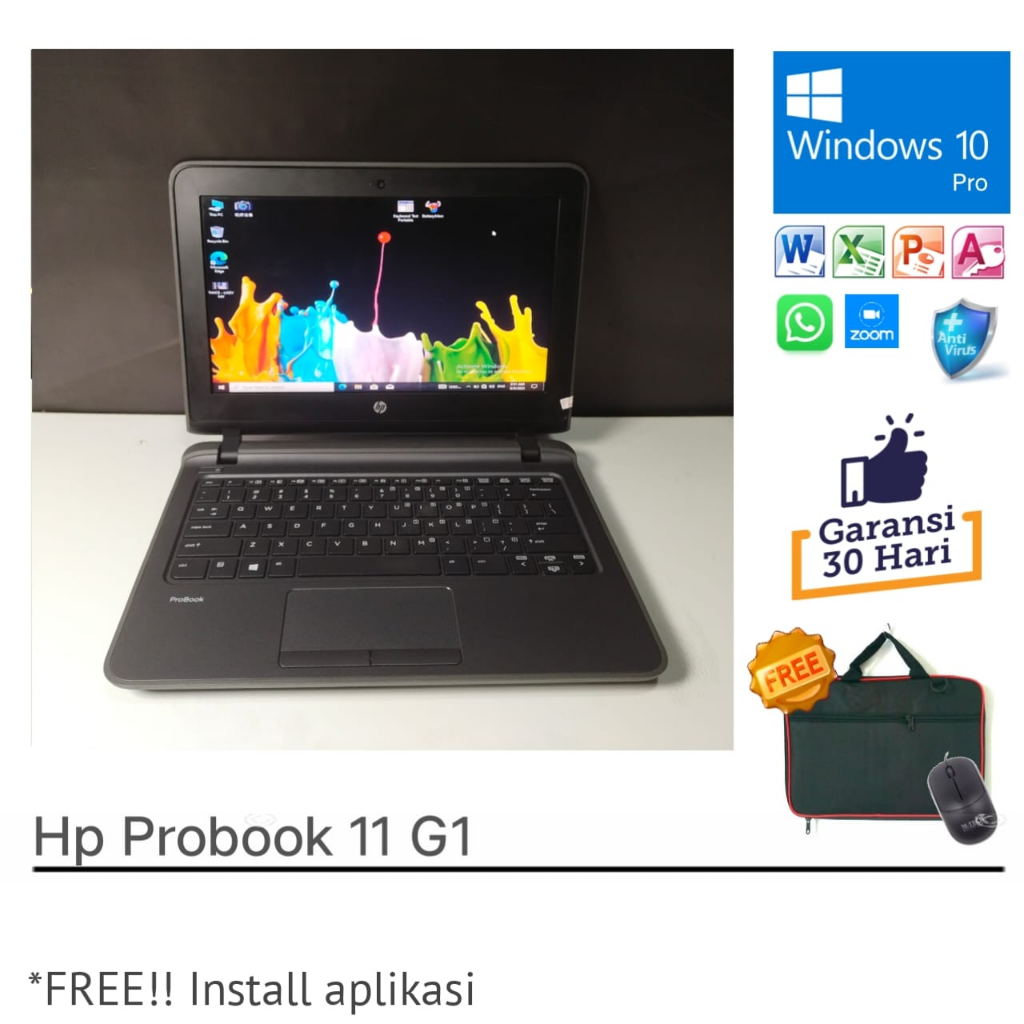 Laptop Hp Probook 11 G1 Intel Core i3 RAM 8GB SSD 256GB - Windows 10 Pro
