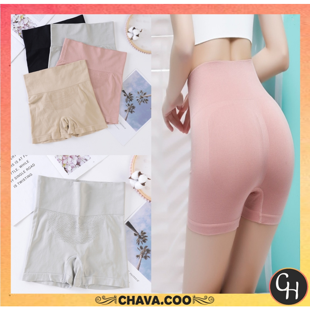 CHAVA | CP701 CELANA PENDEK BOXER PINGGANG TINGGI PELANGSING PERUT WANITA COD