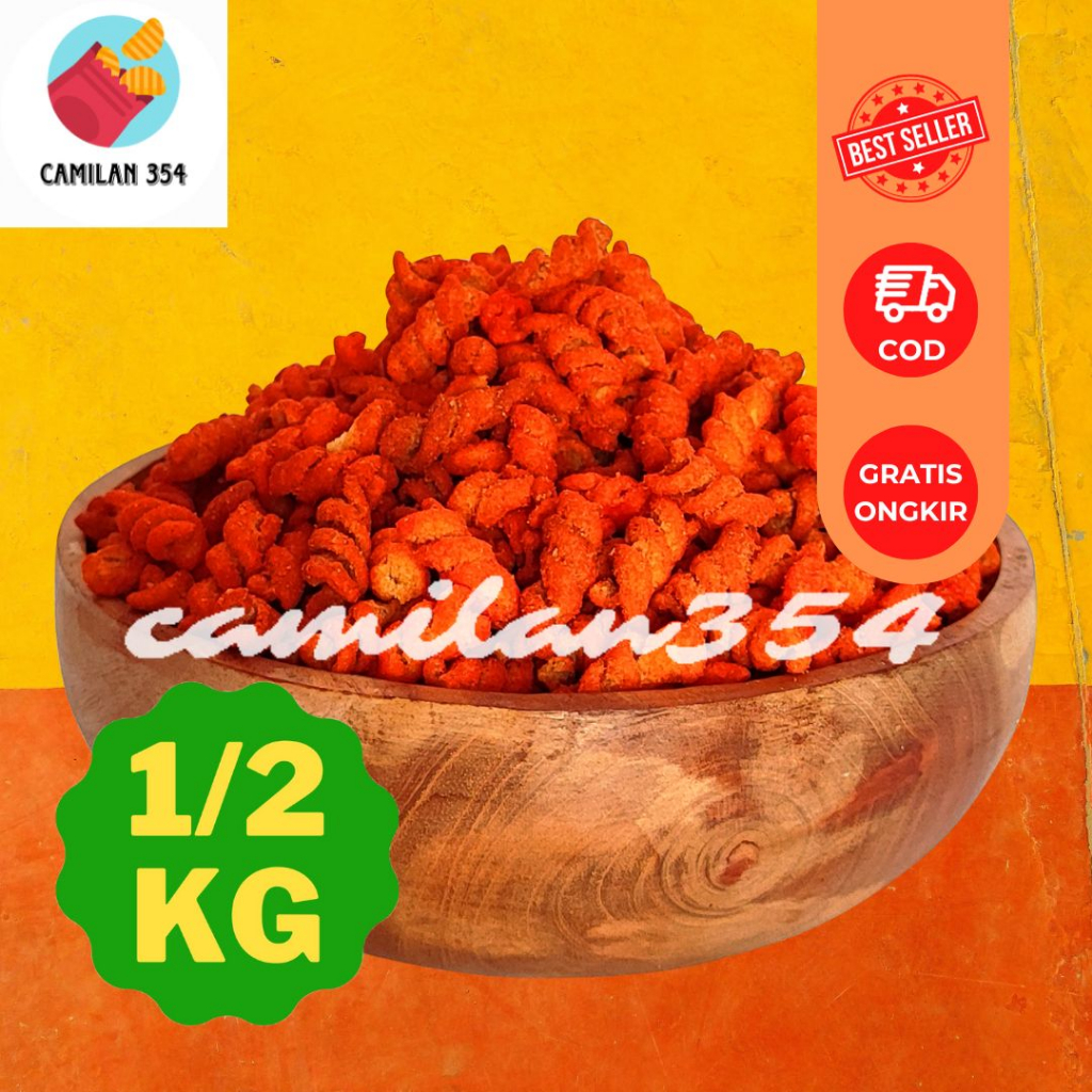 

[500GRAM] Makaroni Spiral Rasa Pedas Manis - 1/2kg / Macaroni Makroni Fusili Plintir Ulir Balado / Snack Kiloan