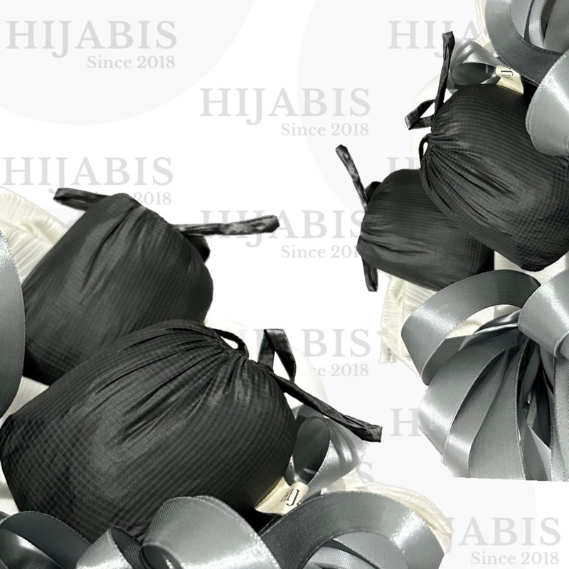 Mukena 2 in 1 Travel HIJABIS | Abu-Abu Kotak Sangat Mini