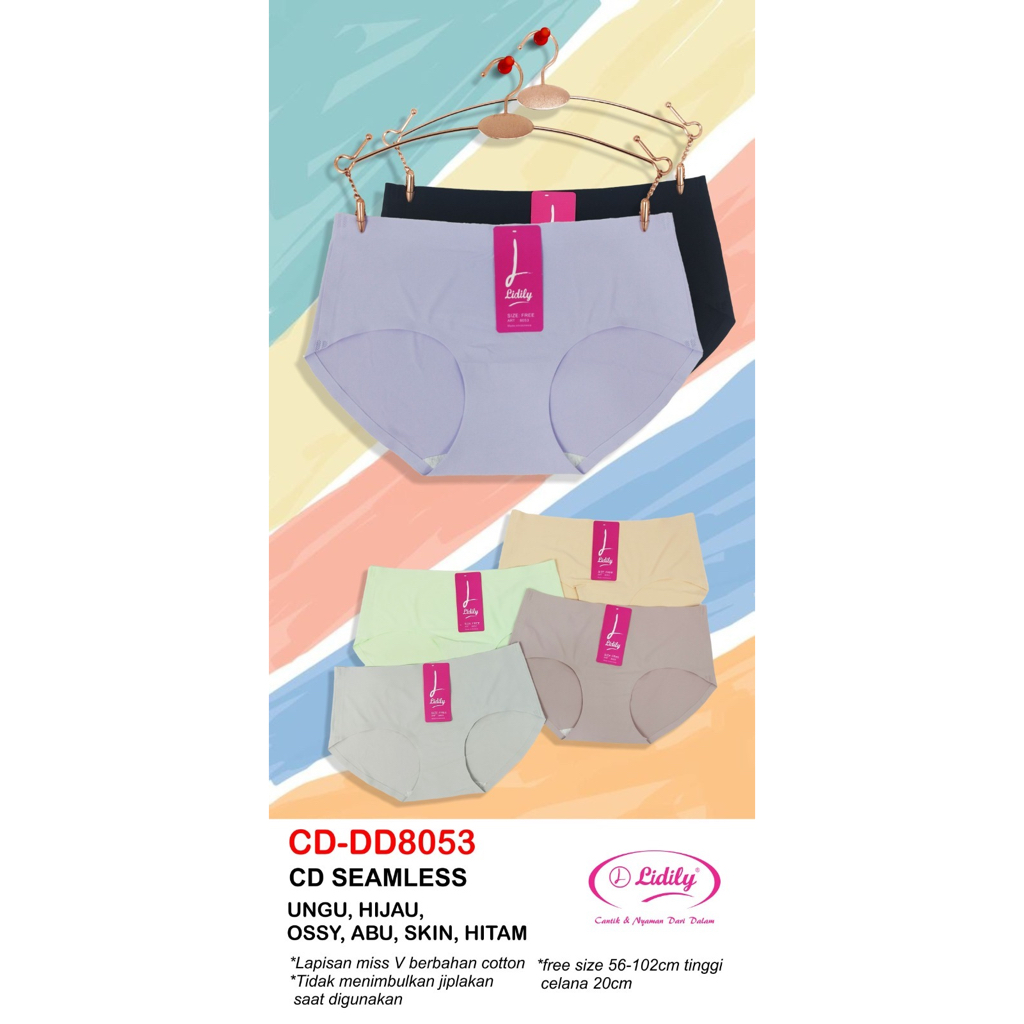 Lydyly 8053 CD Celana Dalam Seamless Wanita Midi Bisa Pilih Warna Fit L XL
