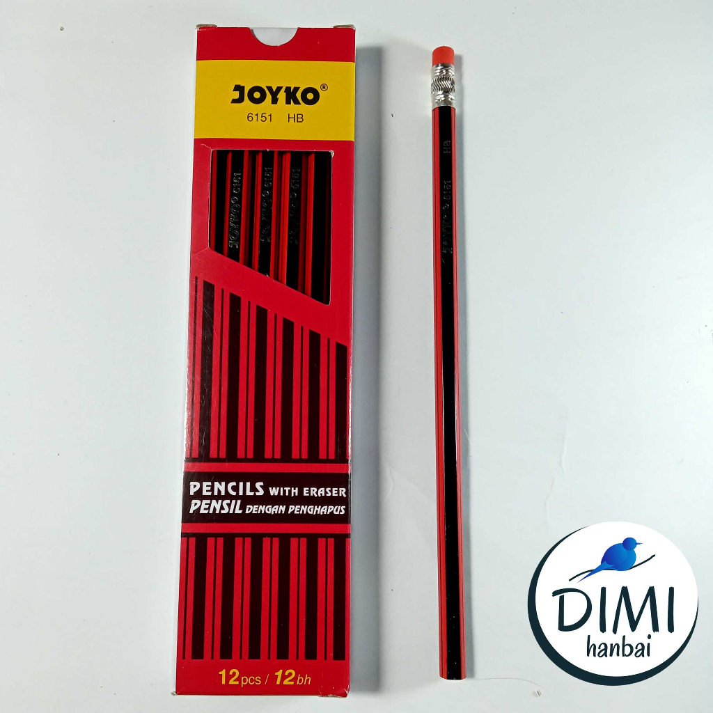 

[DIMI] 1 Pensil Joyko 6151 HB Pencil Tulis Kayu dengan Penghapus