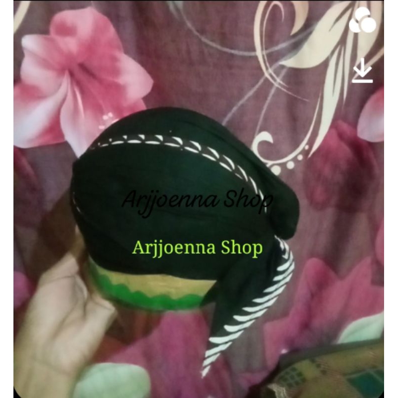 BLANGKON SUNAN KALIJAGA HITAM LIST SAMURAI PUTIH