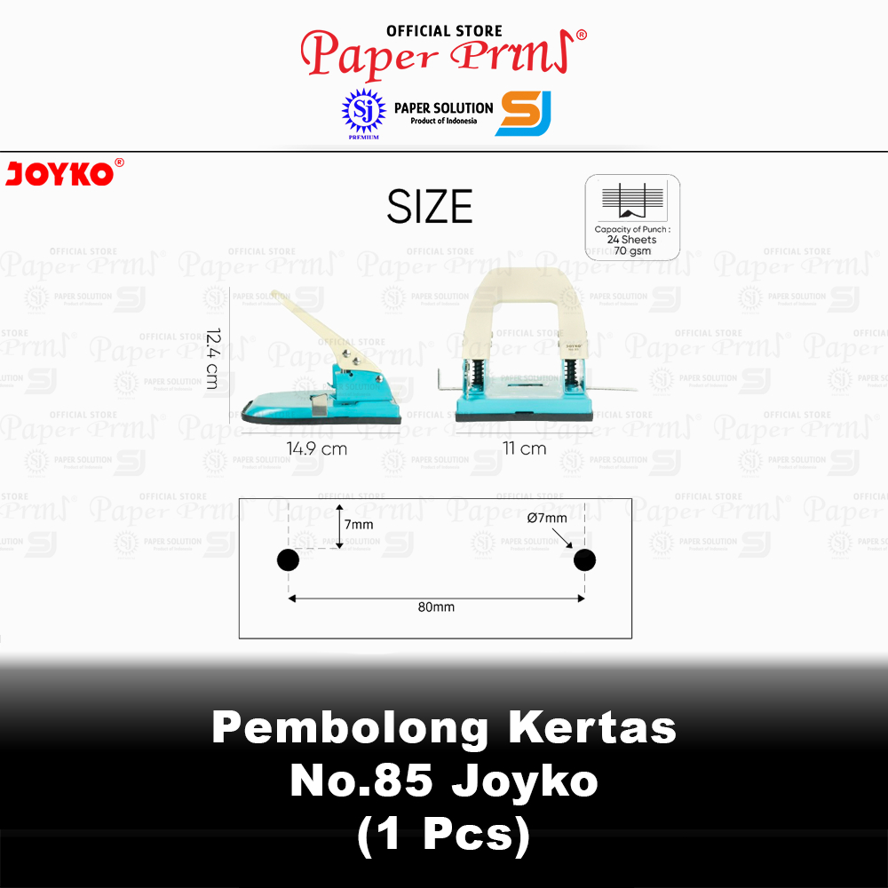 

Pembolong Kertas Heavy-Duty 2 Lubang Punch No. 85 Joyko