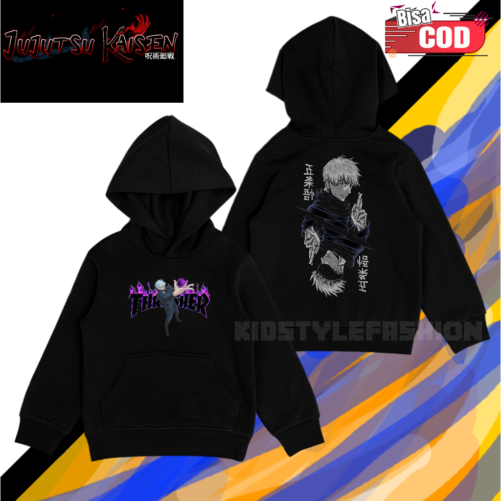 JAKET SWEATER HOODIE ANAK JUJUTSU KAISEN SATORU GOJO - HOODIE ANAK SATORU GOJO
