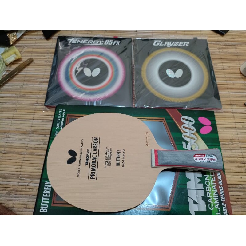 PAKET BET TENIS MEJA BUTTERFLY PRIMORAC CARBON ORIGINAL
