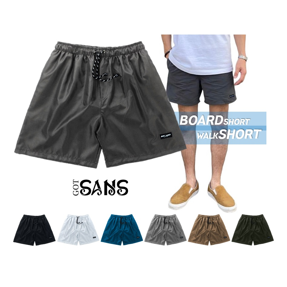 Got Sans - Celana Pendek Parasut Pria Boardshort Walkshort Basic Waterproof Dryfast