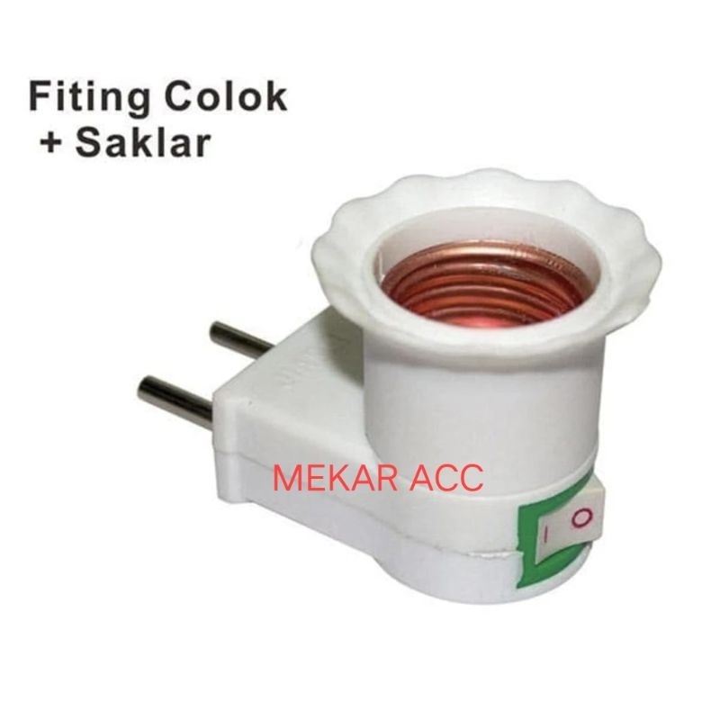 Fitting Lampu duduk Colok dengan Switch / Saklar dan Steker Berstandar SNI Untuk lampu
