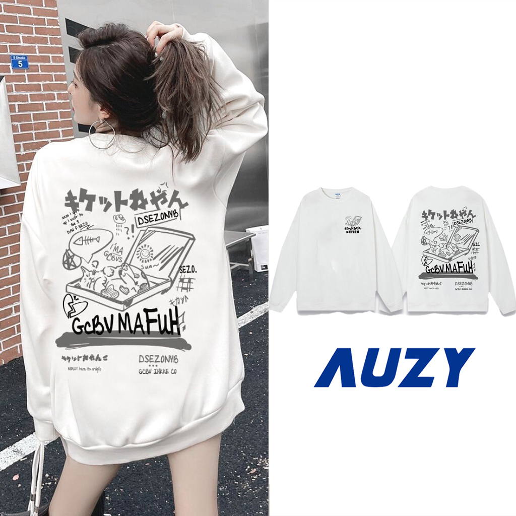 AUZY  Sweater kucing Anggora kecil Lengan Panjang Korean Style/Baju Wanita/Switer WanitaM-XXL
