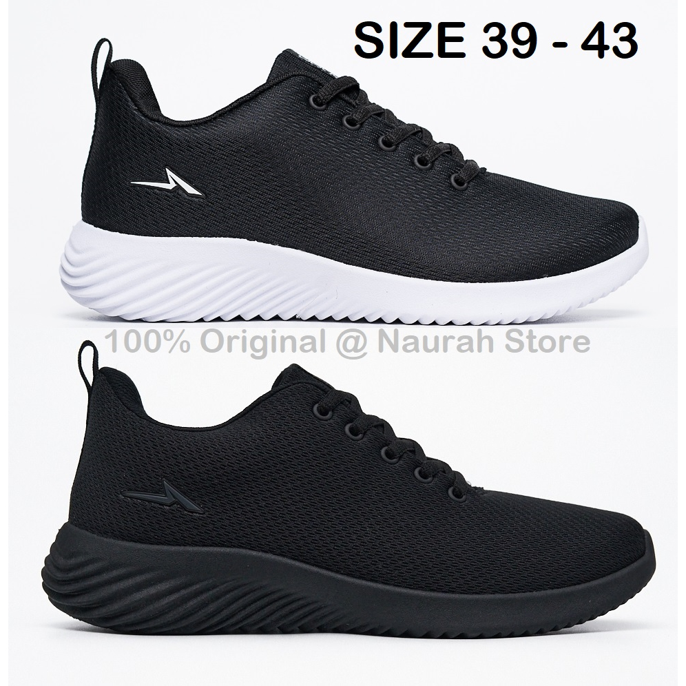 SEPATU ANDO EVALD PINO BSC SIZE 39 43 SNEAKERS PRIA WANITA HITAM PUTIH ALL BLACK PREMIUM