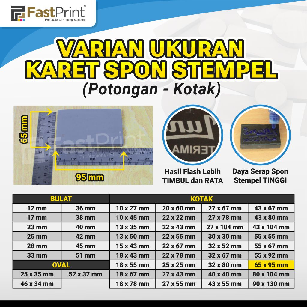 

Karet Stempel Flash Potongan Kotak 65X95 MM