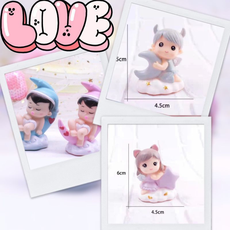 HIASAN TOPPER DEKORASI KOLEKSI ULANG TAHUN BENTUK BONEKA BABY SHOWER BOY GIRL BAYI