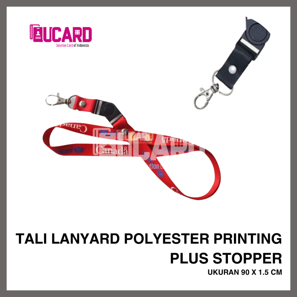 

CUSTOM TALI LANYARD PEGAWAI EVENT / TALI ID CARD PRINTING POLYESTER 1.5CM PLUS STOPPER