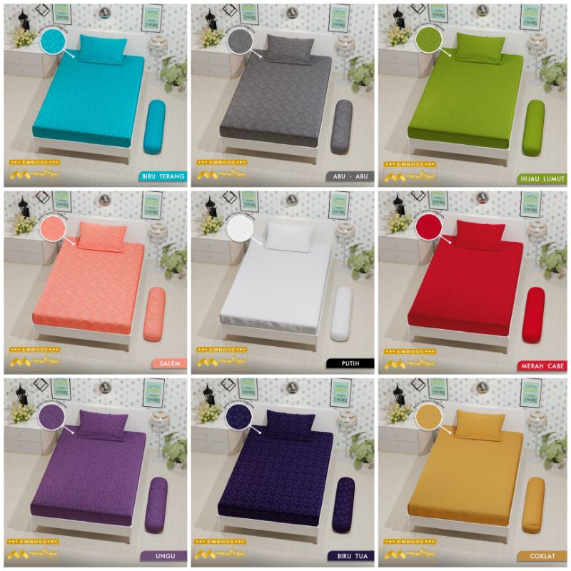 ( instan kurir ) Sprei Polos Single Monalisa Embos 90 x 200