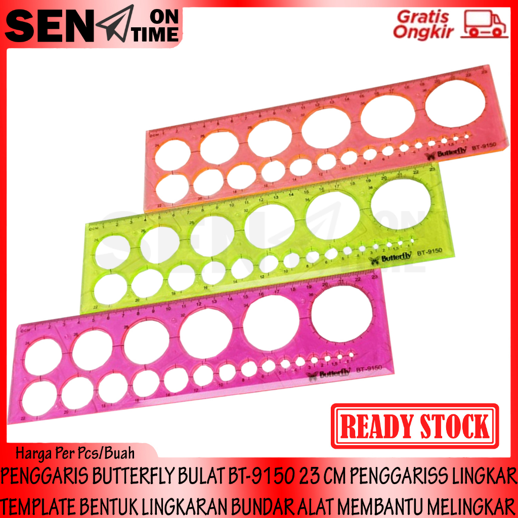 

PENGGARIS BUTTERFLY BT-9150 23 CM PENGGARISS BULAT TEMPLATE BENTUK LINGKARAN BUNDAR ALAT BANTU MELINGKAR GARIS BUJUR BUSUR ANAK ANAK PERALATAN TULIS WARNA WARNI PENGUKUR UKUR UKURAN GARIS PENGGARISS PENGARIS