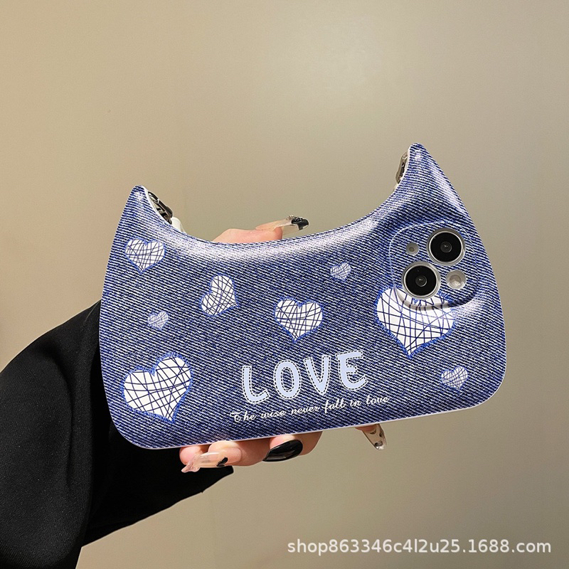 Love Denim Softcase Casing Case HP Lucu iphone XS XS Max XR 11 Pro Max 12 Pro Max 13 Pro Max 14 Pro