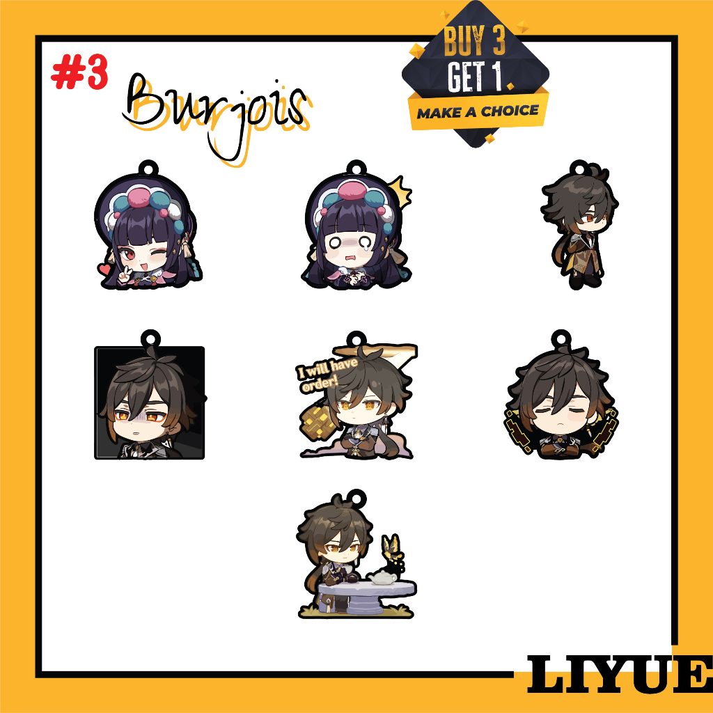 BURJOIS Mini Liyue Character #1 | Genshin Impact Merchandise | Gantungan Kunci Genshin Impact Versi 