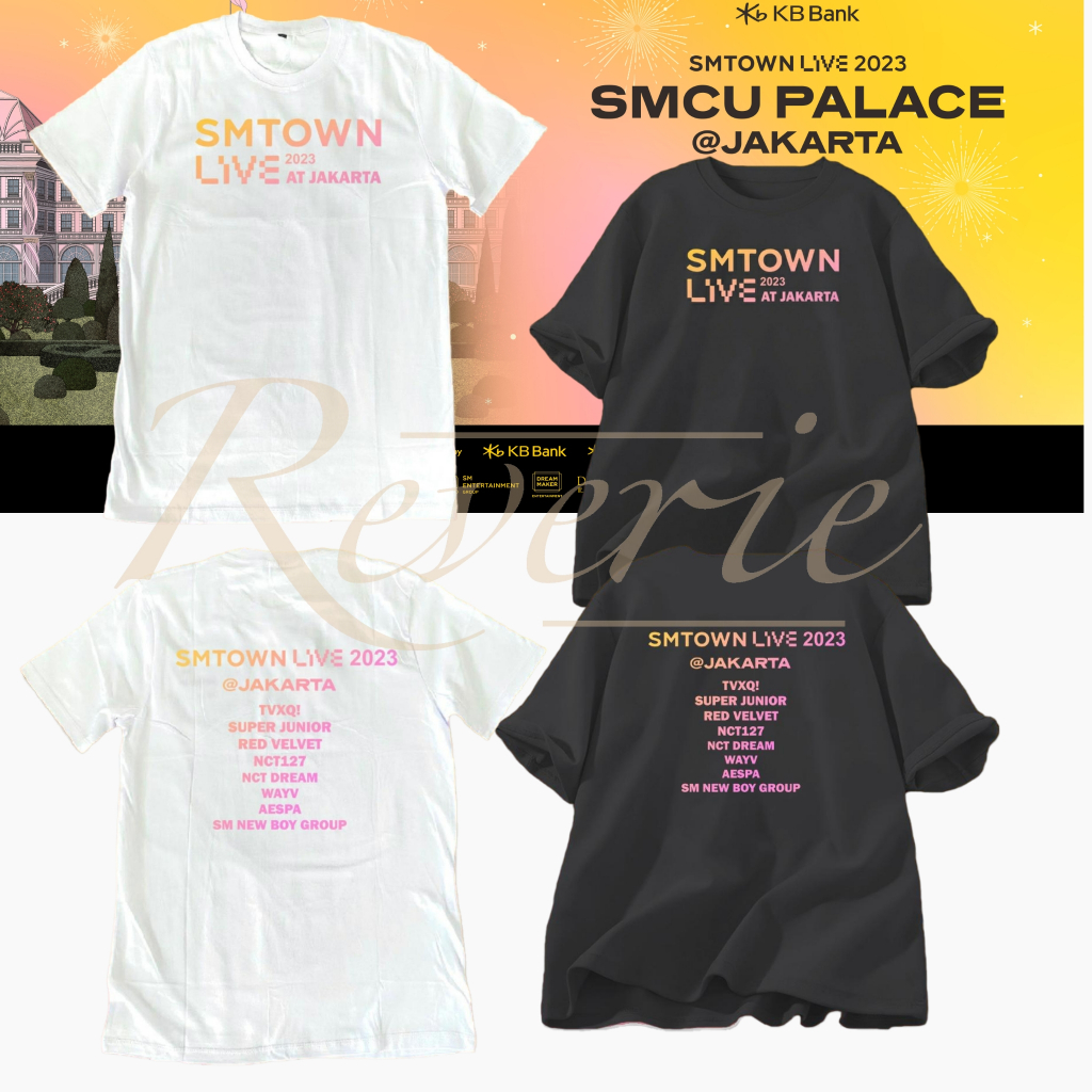 KAOS TSHIRT SMCU PALACE LOGO RAINBOW SMTOWN LIVE 2023 JAKARTA BAJU KPOP KONSER AESPA TVXQ REDVELVET 