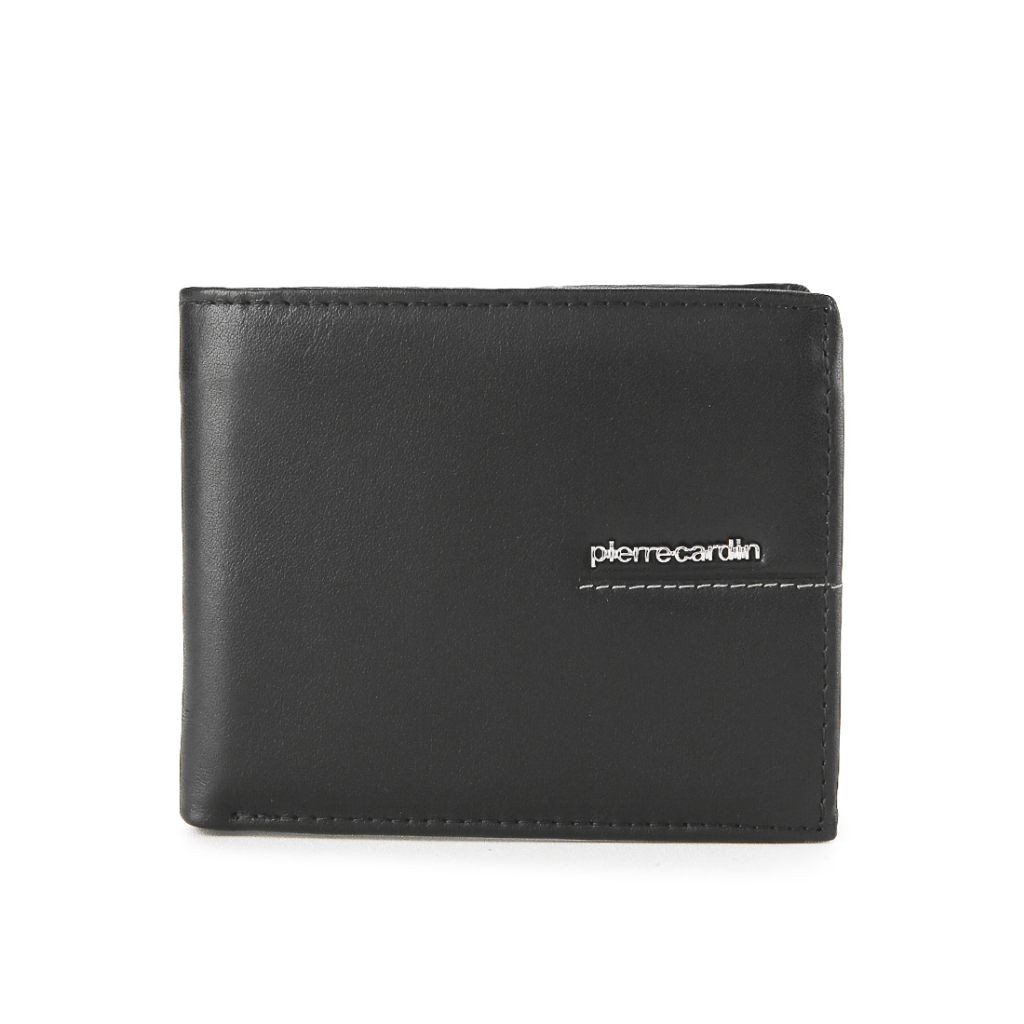 Pierre Cardin Dompet Lipat Pendek Pria Kulit Leather Men Short Wallet ORI 111429502BLA-Hitam