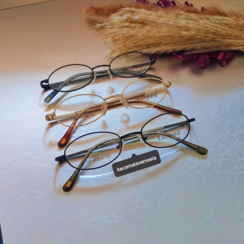 ✨ Kacamata Vernesia ✨Frame Kacamata Minus Pria Wanita Muka Kecil Bulat