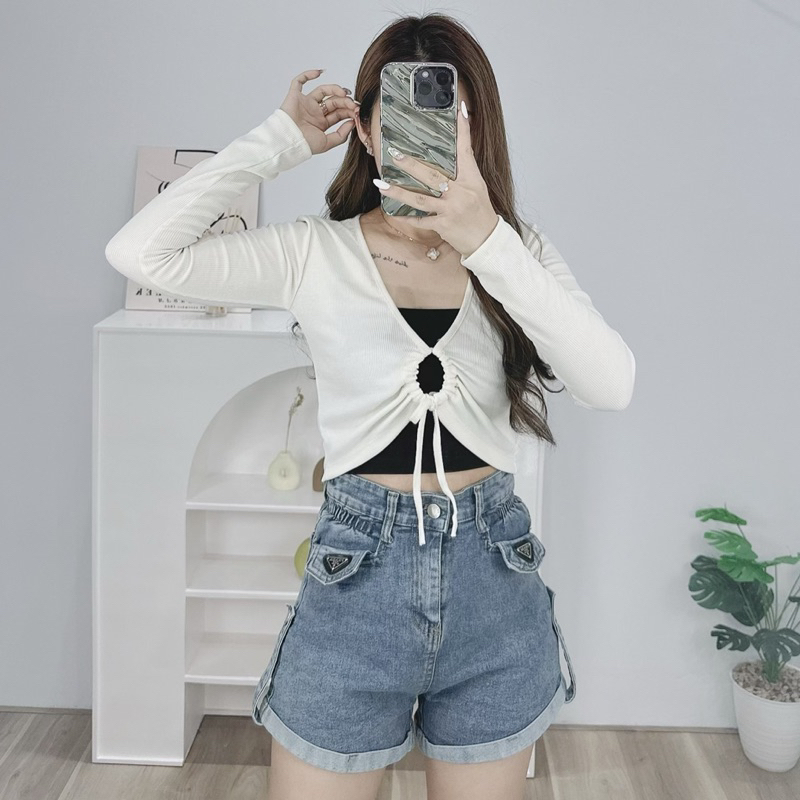 Cassie Cardigan Crop Top | Cardigan knit korea | Atasan Knit korea