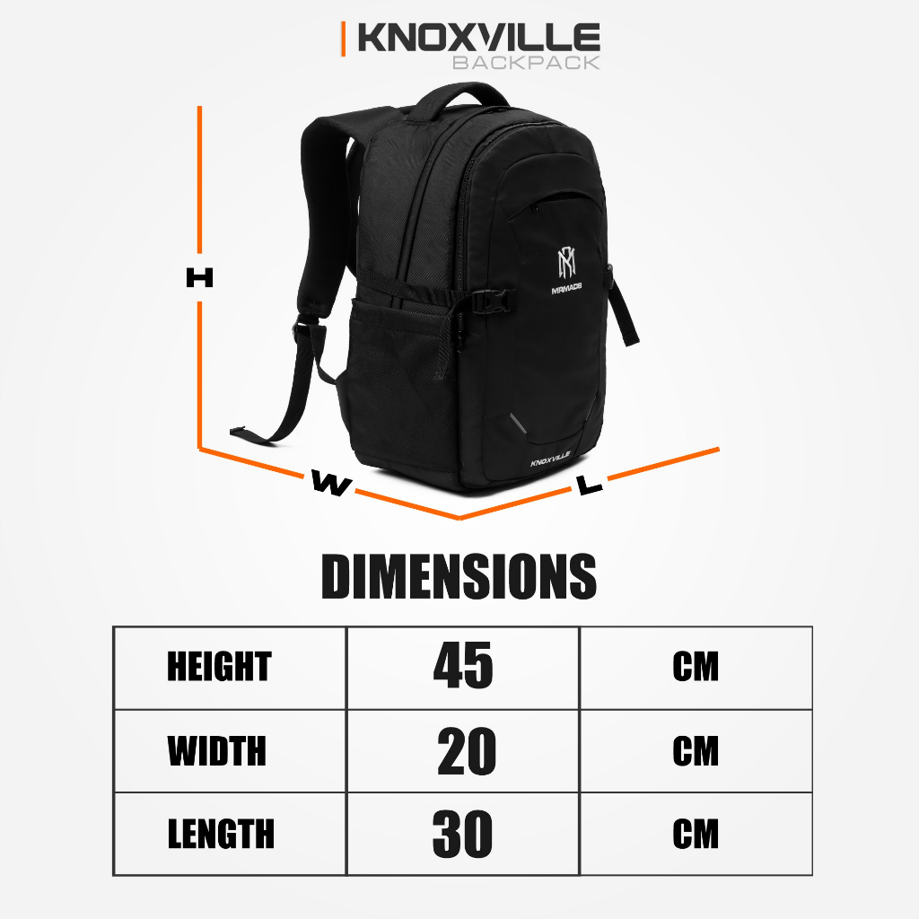 Mr Mads - Knoxville Backpack - Tas Ransel Pria Wanita Outdoor - Waterproof Slot Laptop Ready