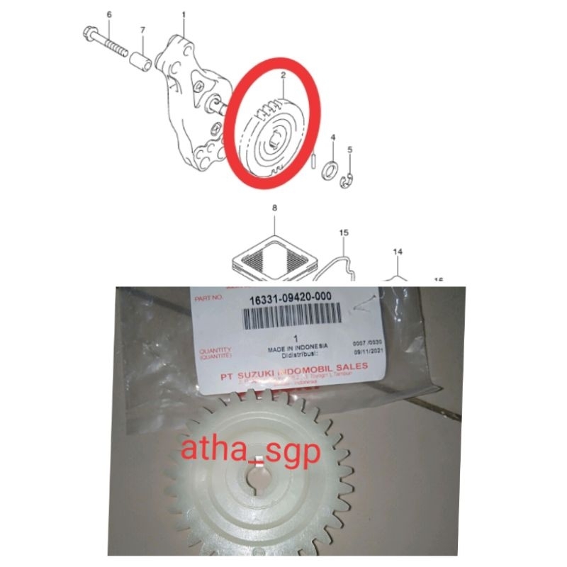 gear ger pompa oli suzuki shogun 125 RR,FL,NR,sp new robot,axelo ori sgp