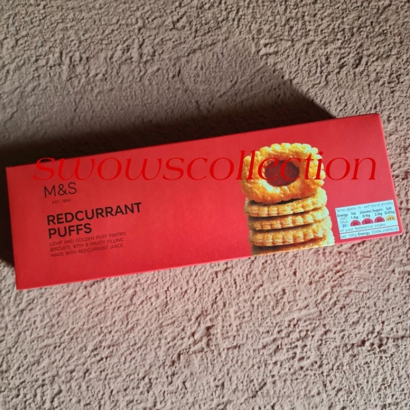 

M&S MARK MARKS & AND SPENCER REDCURRANT PUFFS PUFF BISCUIT BISKUIT COOKIES PASTRY KUE KERING