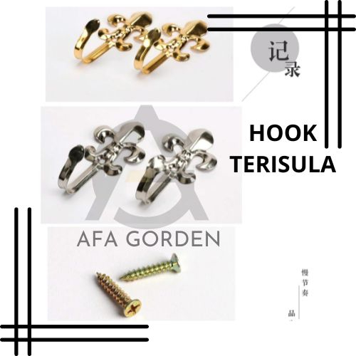 hook cantolan gorden model terisula bahan besi sudah pree sekrup