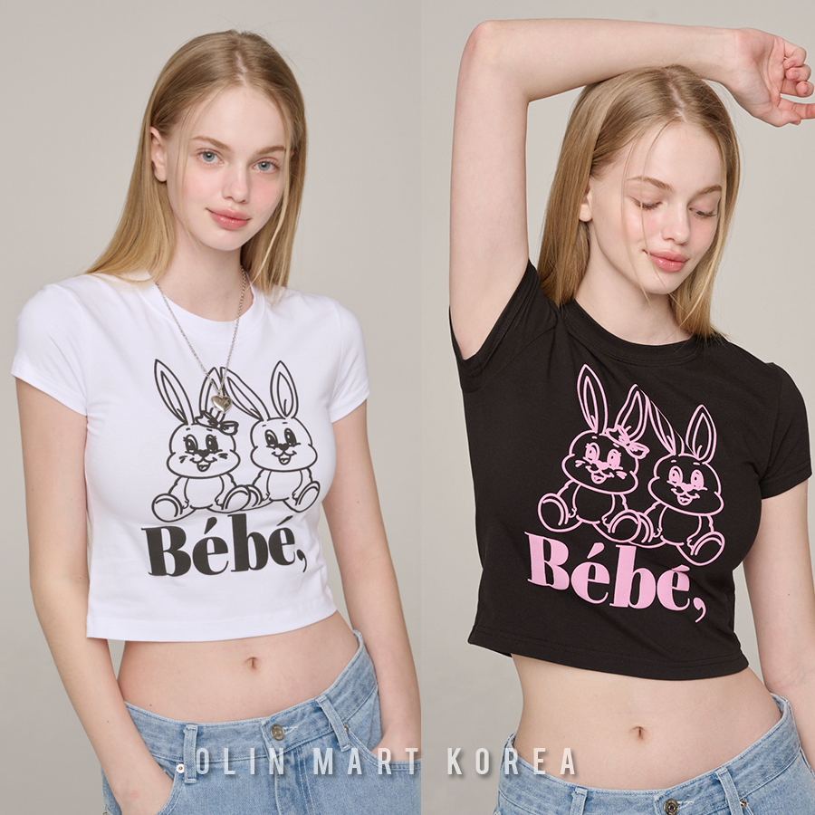 NOIRNINE Bébé Rabbit Crop T-shirts