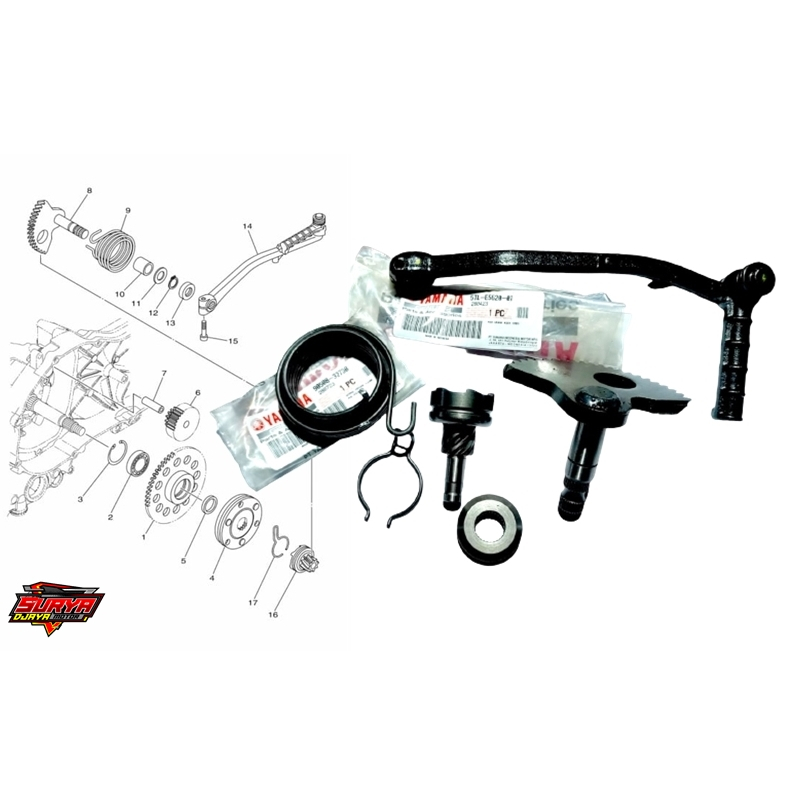 Selahan engkol set As Selah Selahan Pinion Per Selah Mio Mio Karbu Mio Sporty Mio Smile Fino Karbu M