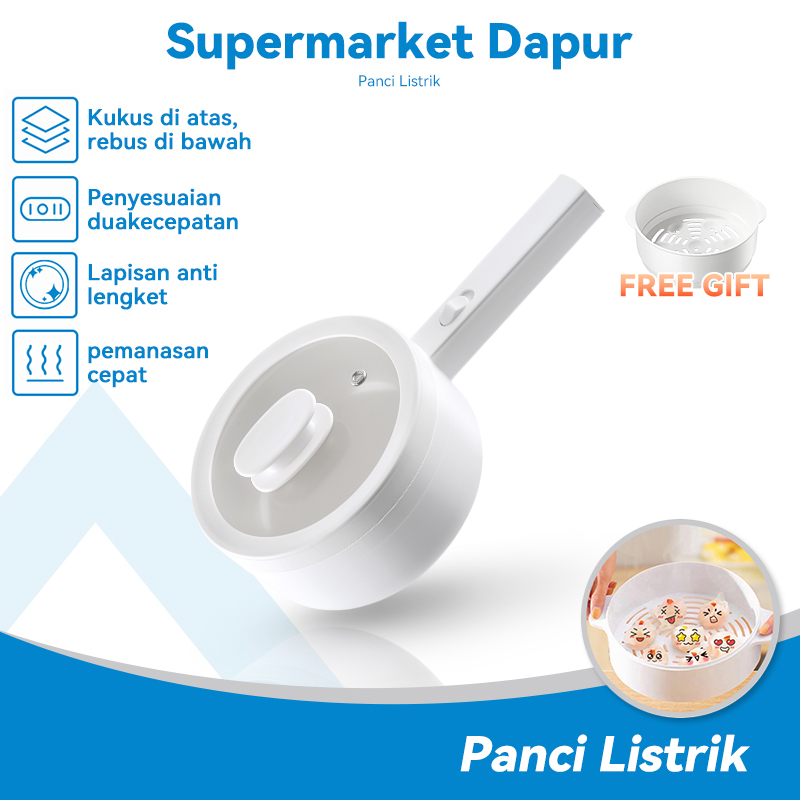 SHOUSHENG 1.5L PANCI LISTRIK Mini Cooker Multi-function 300W-700W WAJAN ANTI LENGKET PANCI MASAK LIS