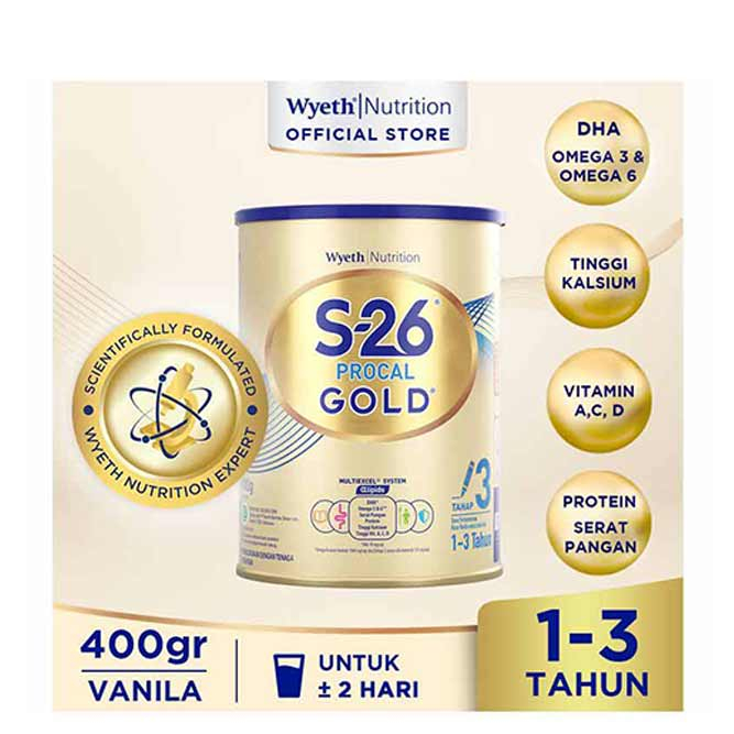 s-26 tahap 3 procal gold 400gr rasa vanilla - susu - anak - pertumbuhan