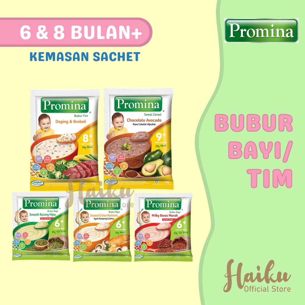 Promina Bubur Bayi 6 bulan+ SACHET / Bubur Tim Bayi 8 bulan+ / Bubur MPASI