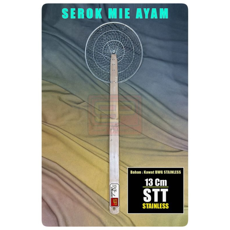 Saringan Mie Ayam Ukuran 13 cm STAINLESS..... serok mie, serok besar, serok kecil, serok penggorenga