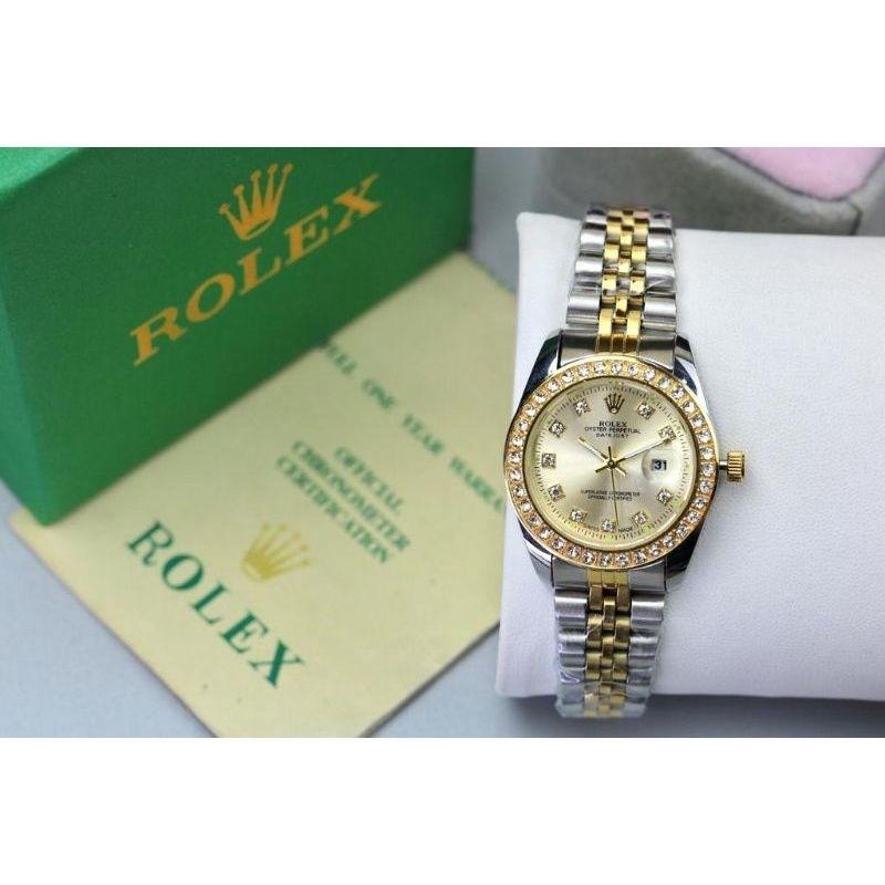 jam tangan wanita rolex paket full set,fre anting+kalung+gelang+cincin+box+paperbag terbaru GO 1148