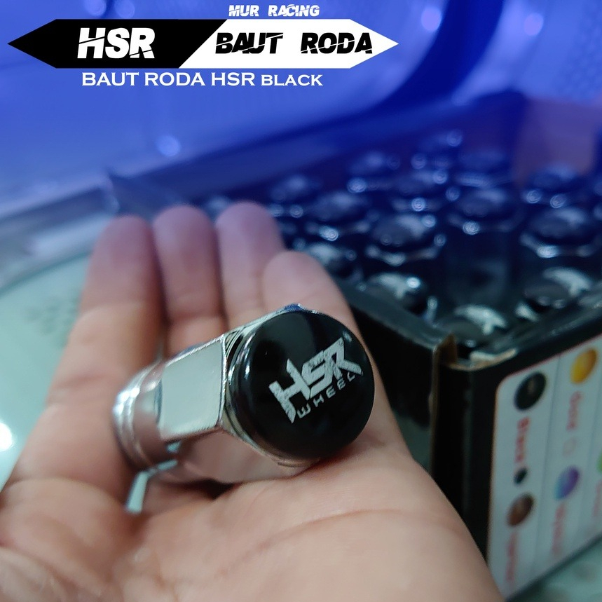 Baut Mur Roda Variasi Lugnut Hsr Wheel Racing Ukuran 12X1,25/1,5 Black