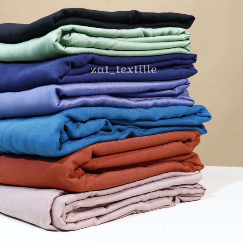 Kain rayon twill polos premium // bahan kain meteran // rayon twill polos // per 0.5