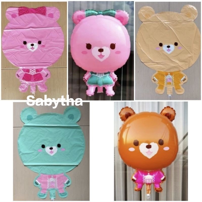 Beruang Kecil Balon Terbang Karakter / Foil / Gas Isi 5pc