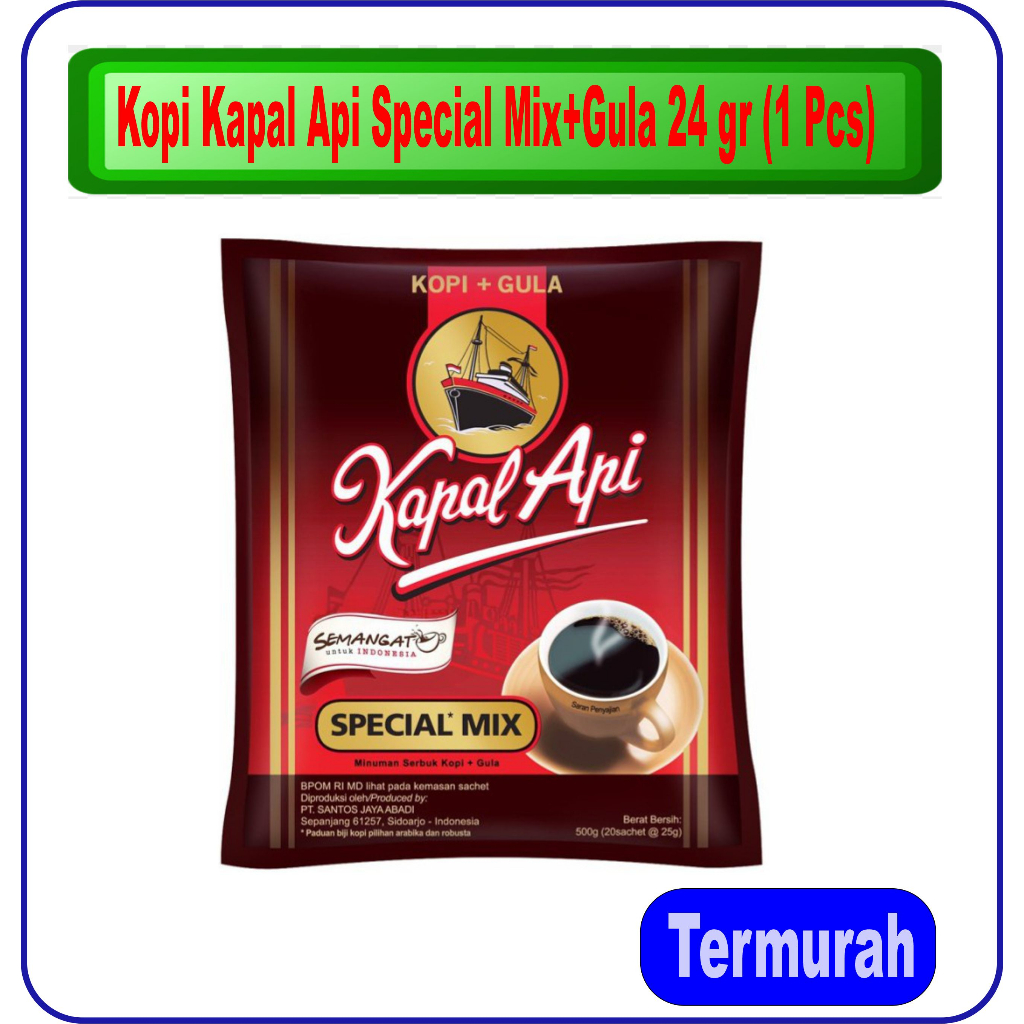 

Kopi Kapal Api Special Mix - Kopi Bubuk Sachet dengan Gula - 24gr - 1 pcs