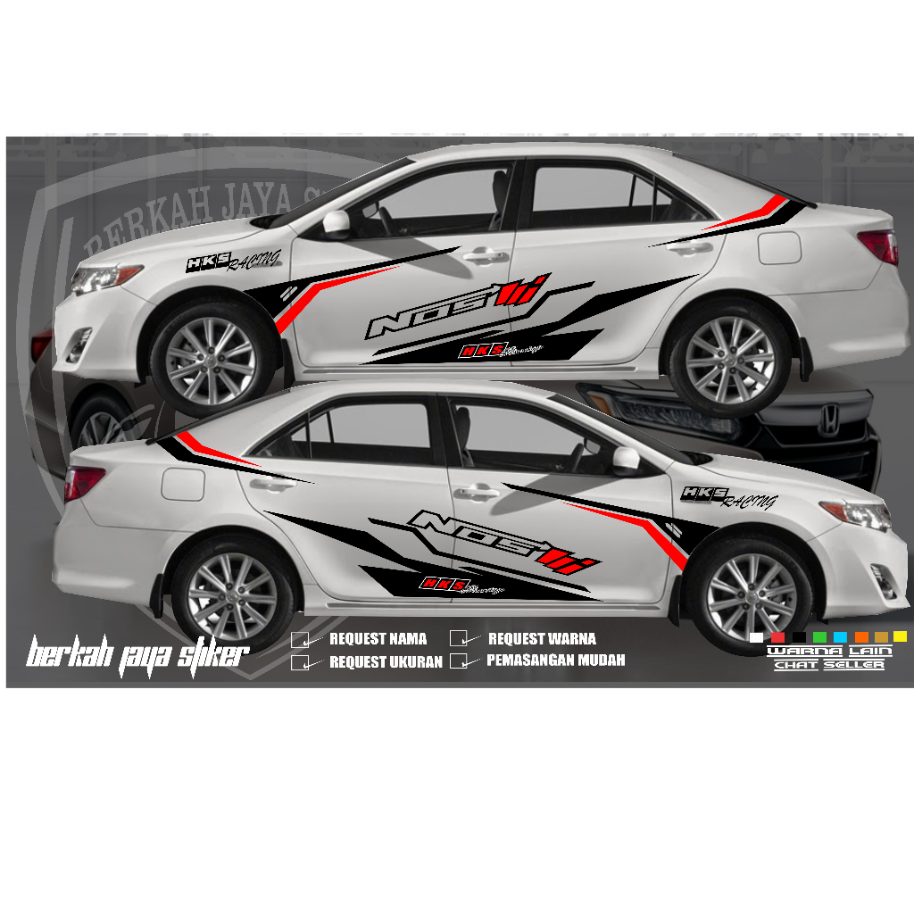 Stiker mobil sedan vios corolla mugen city accord baleno lancer.