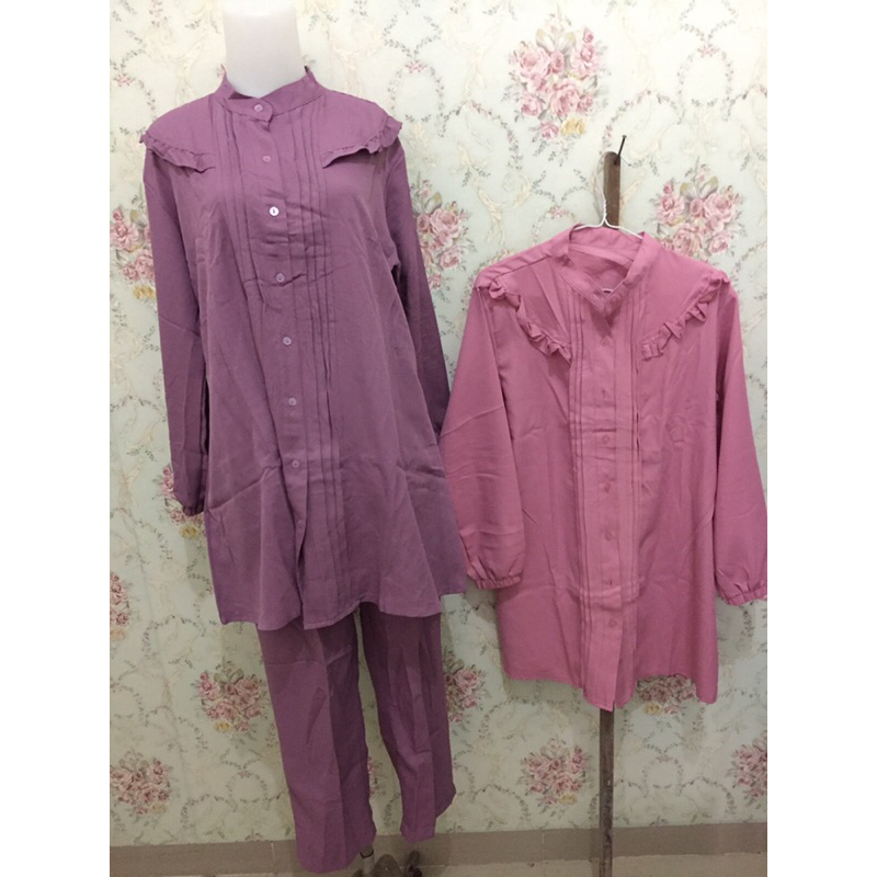 setelan wanita zara crepe