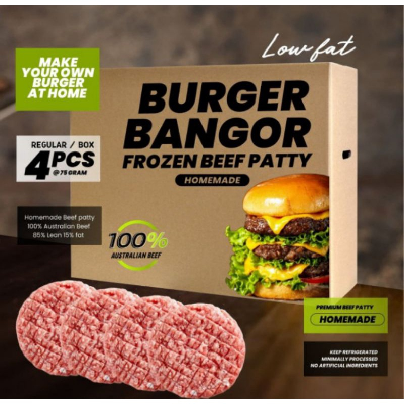 PAKET BEEF PATTY PREMIUM HOMEMADE + ROTI BURGER  MURAH