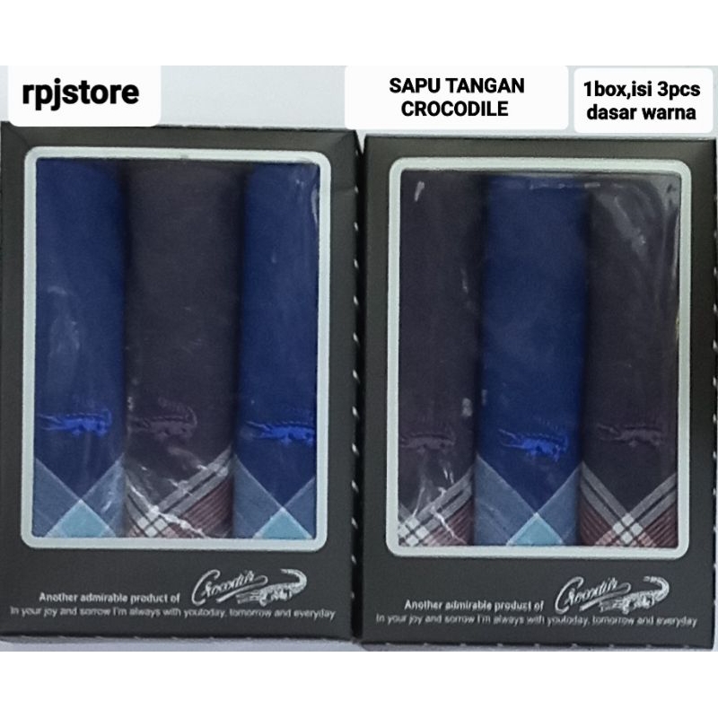 SAPU TANGAN CROCODILE PRIA WARNA TUA